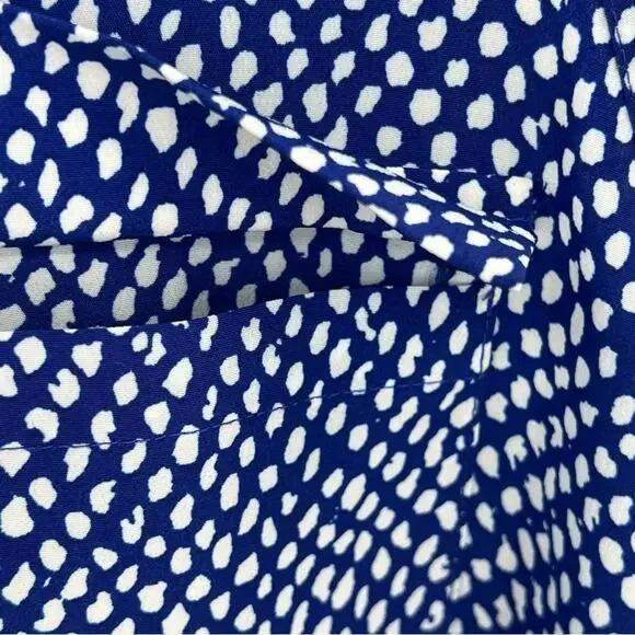 Chico’s blouse women's XL blue white polka dot button front tank sleeveless top - Picture 7 of 10